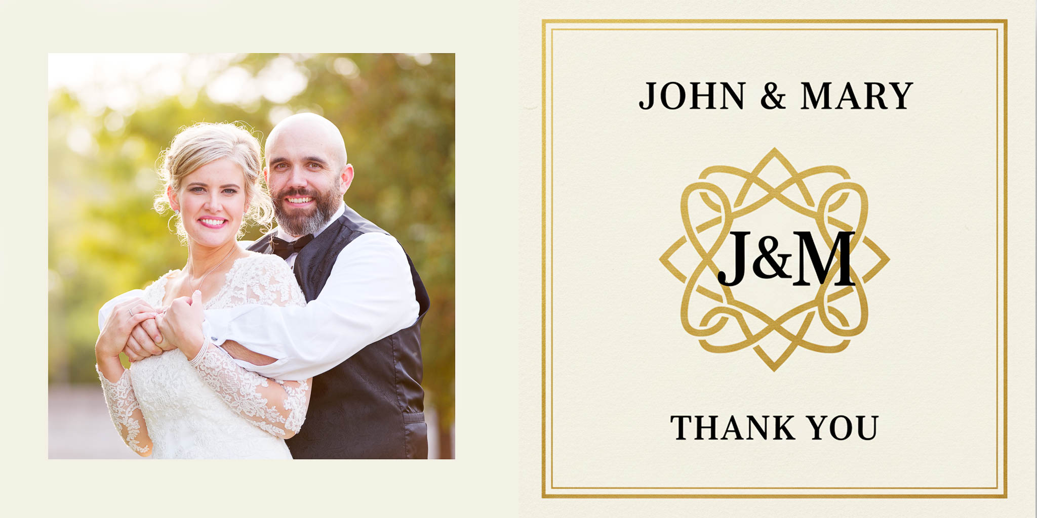 art deco thank you card