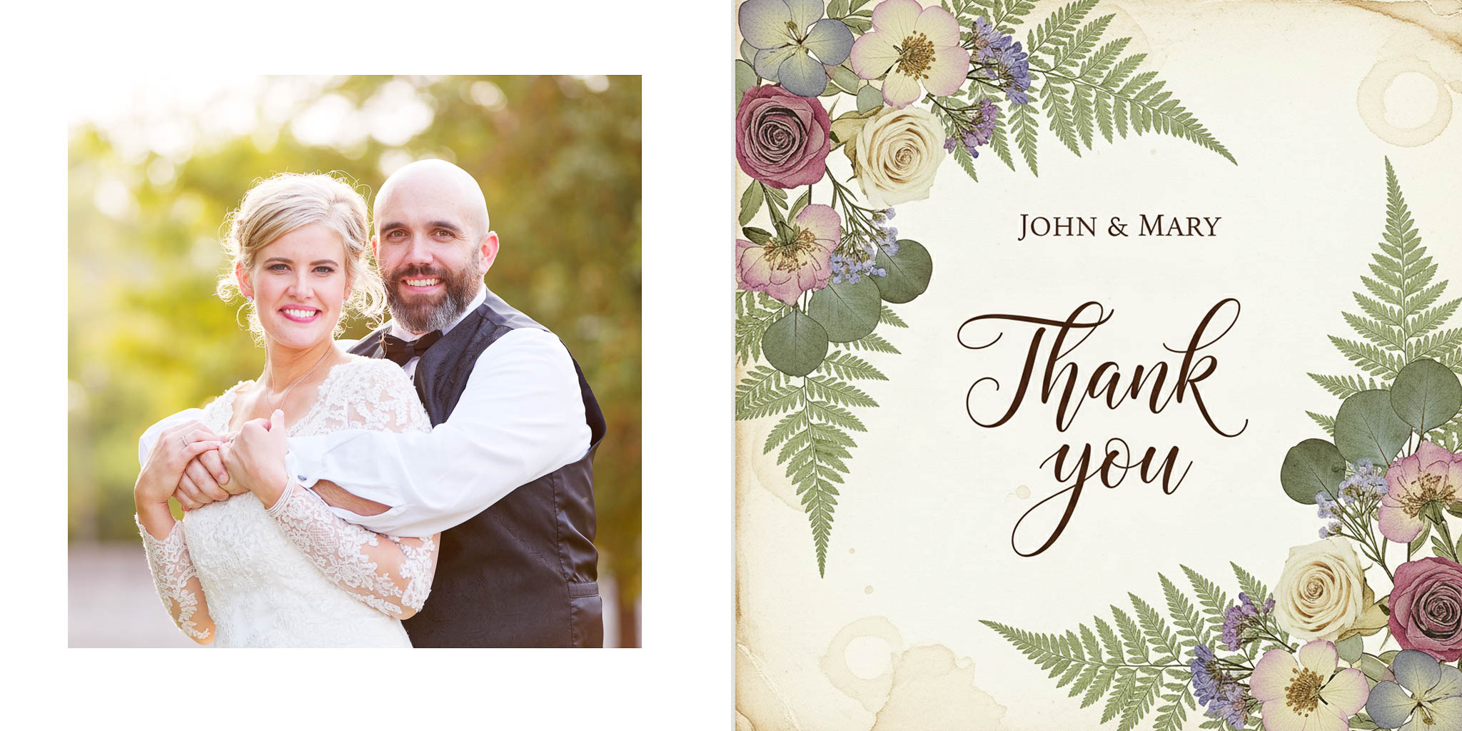 floral thank you card