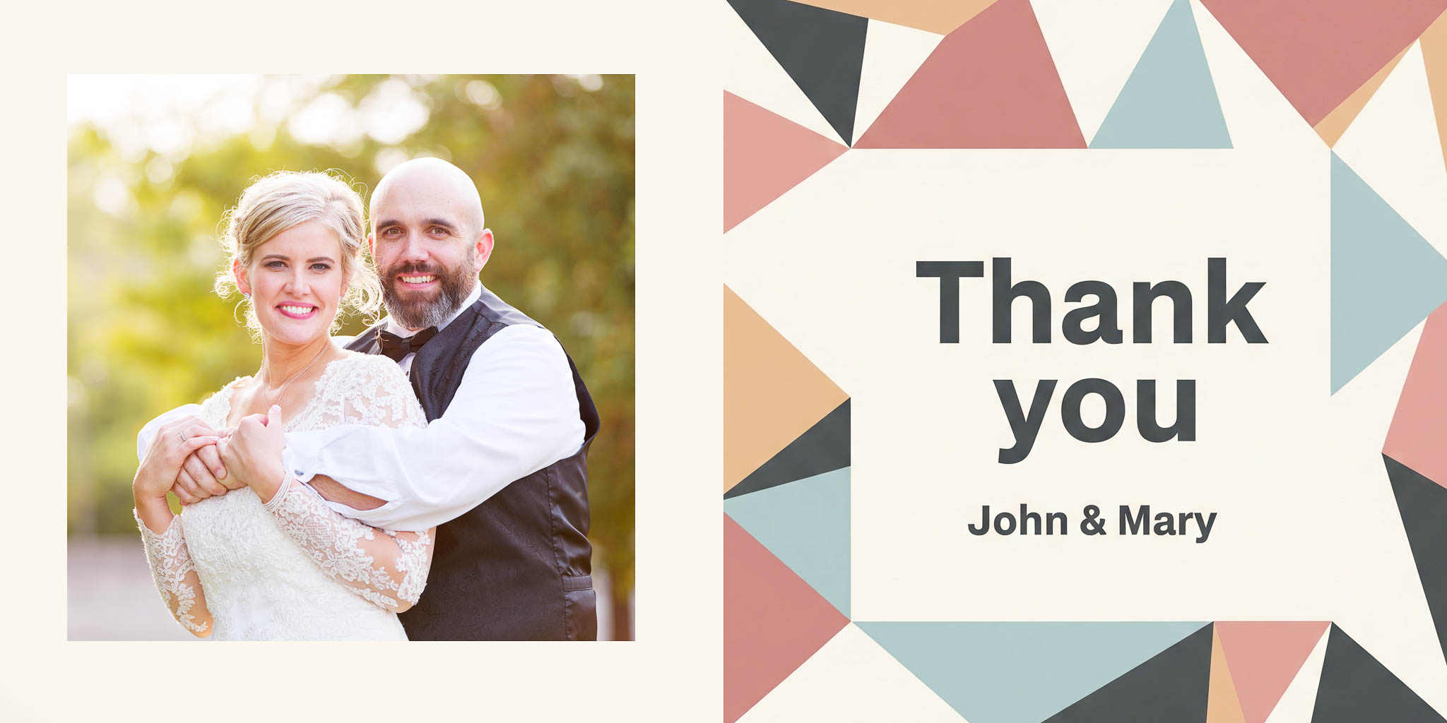 minimalist geometric thank you card