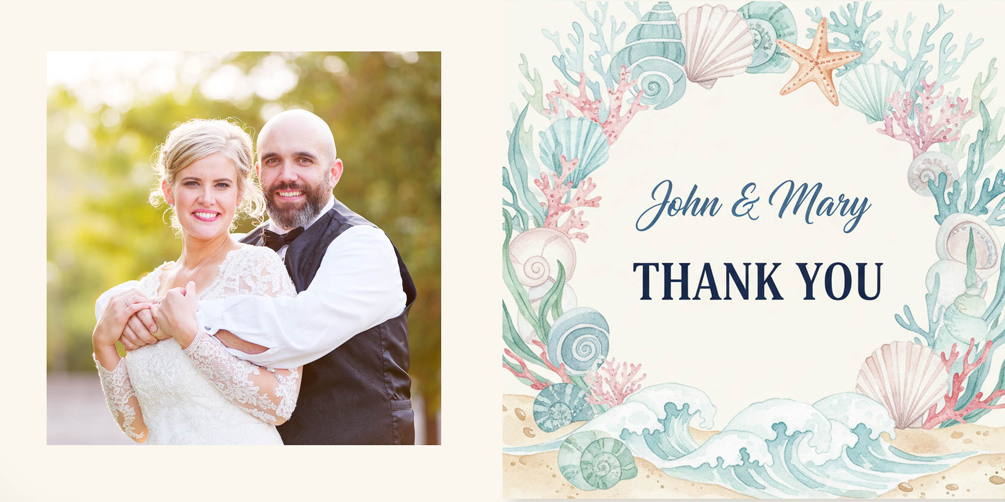 ocean themed thank you card