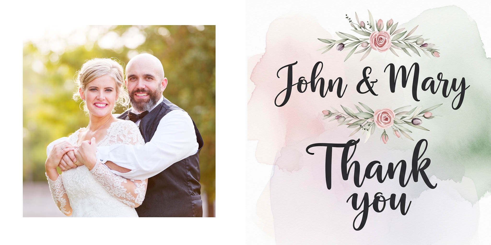 pastel thank you card