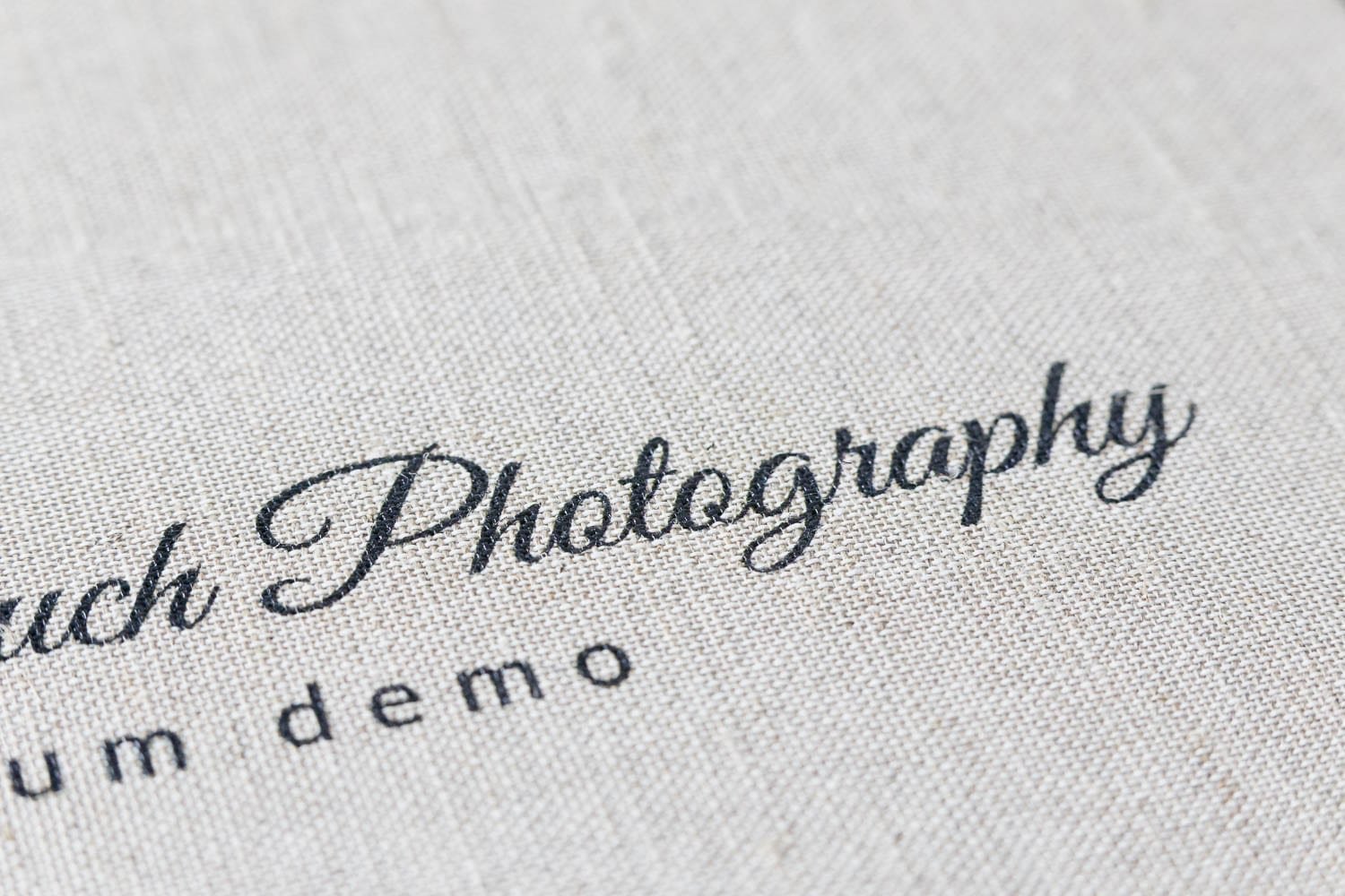 wedding photo albums detail of the logo lasered