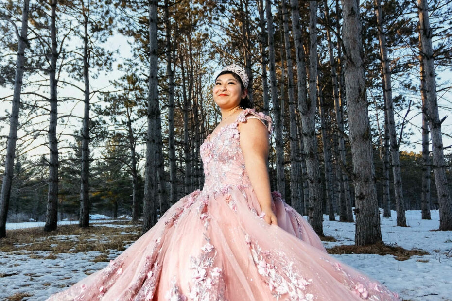 winter quinceanera photography rochesster mn